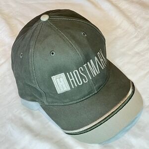 Hostmark Baseball Cap Olive Green Embroidered Logo Hat‎ Adjustable Strap
